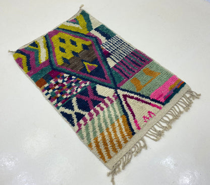 Custom Colorful Moroccan Berber Area Rug, Vibrant Bohemian Decor for Your Home.