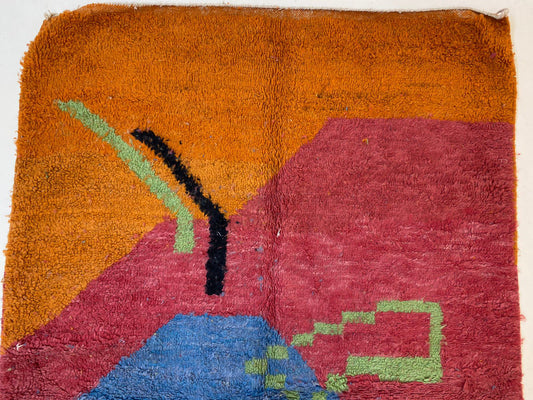 Unique Moroccan Handmade area Rug, Custom Beni Ourain Berber Rug.