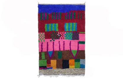 Moroccan Home Decor Rug, Bohemian Hand Knotted Wool Rug.