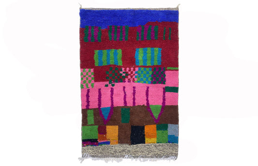 Moroccan Home Decor Rug, Bohemian Hand Knotted Wool Rug.