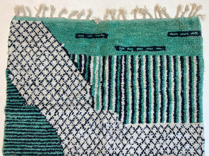 Unique rug-Hand Knotted Moroccan Rug, Bohemian Custom Berber Rugs for living room.
