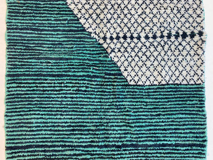 Unique rug-Hand Knotted Moroccan Rug, Bohemian Custom Berber Rugs for living room.