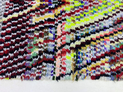 5x5 Colorful Moroccan Vintage Rug, Eclectic Artisanal Textile.