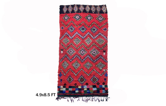 5x9 Vintage Moroccan Rug, Berber Unique Decor Rug.