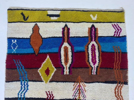 Handmade Moroccan Rug - Unique Bohemian Area Rug.