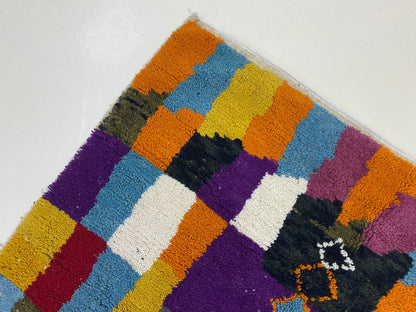 Boho Chic Moroccan Berber Rug, Handcrafted Elegance for Your Home.