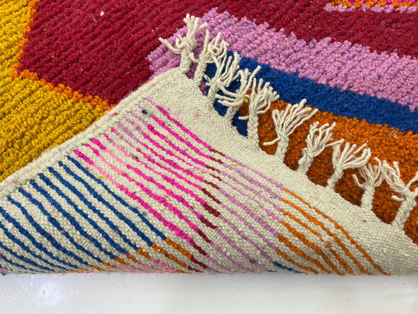 Handwoven Moroccan Berber Wool Rug, Custom Design Area Rug.