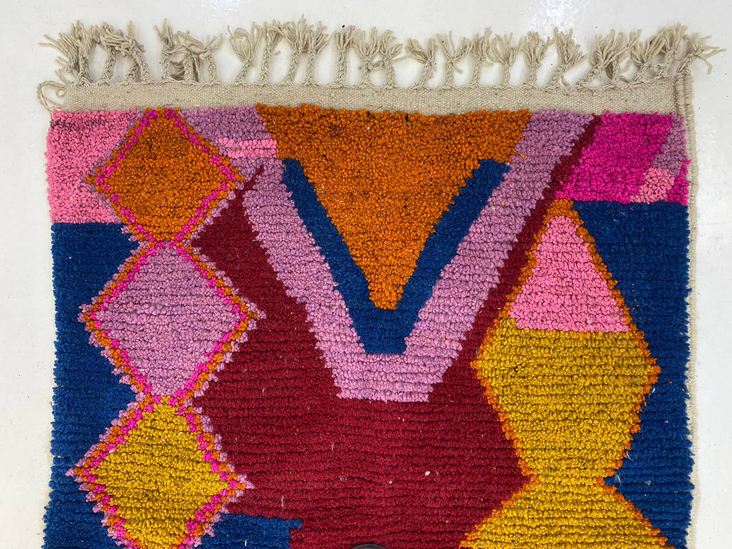 Handwoven Moroccan Berber Wool Rug, Custom Design Area Rug.