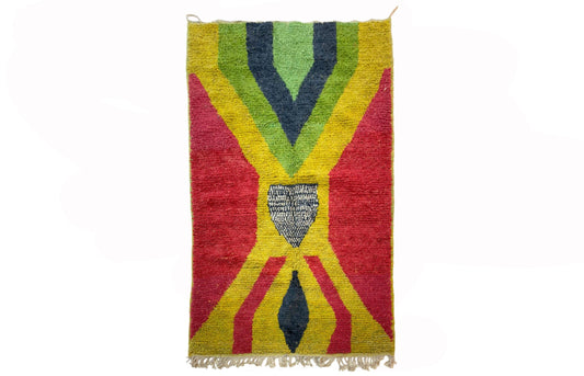Moroccan Berber Rug, Handmade Wool Area Rug, Colorful Unique Home Decor Rug.