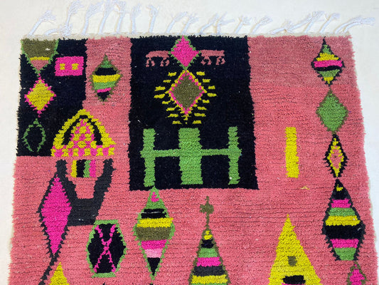 Moroccan rug, Vibrant Berber Rug, Handmade Wool Area Rug for a Colorful Home Decor.
