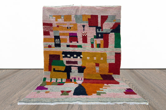 Unique Handwoven Moroccan Rug, Custom Berber Wool Area Rug.