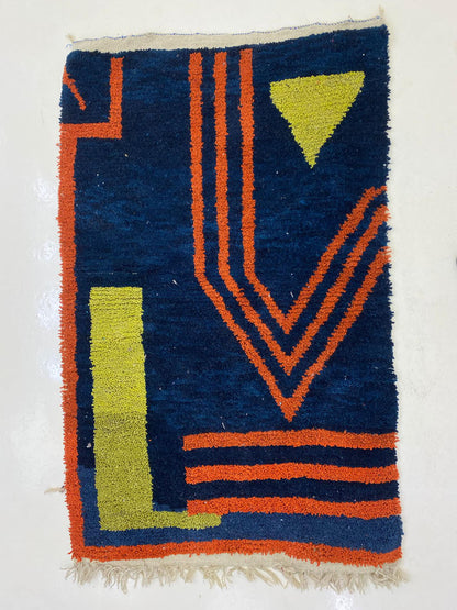Custom Handwoven Wool Rug, Colorful Moroccan Berber Area Rug.