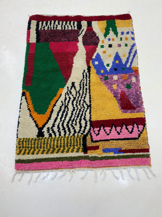Moroccan Berber Wool Rug for Living Room, Handmade Customizable Rug.