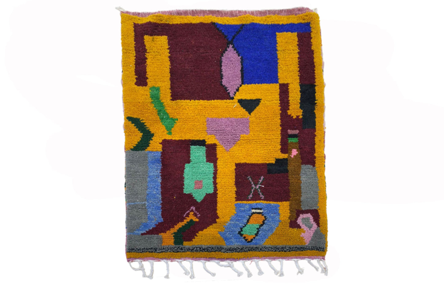 Vibrant Moroccan Wool Rug, Berber Rug for Living Room Decor.