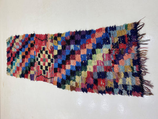 Tapis de couloir vintage marocain 3x9, décoration d'intérieur bohème.