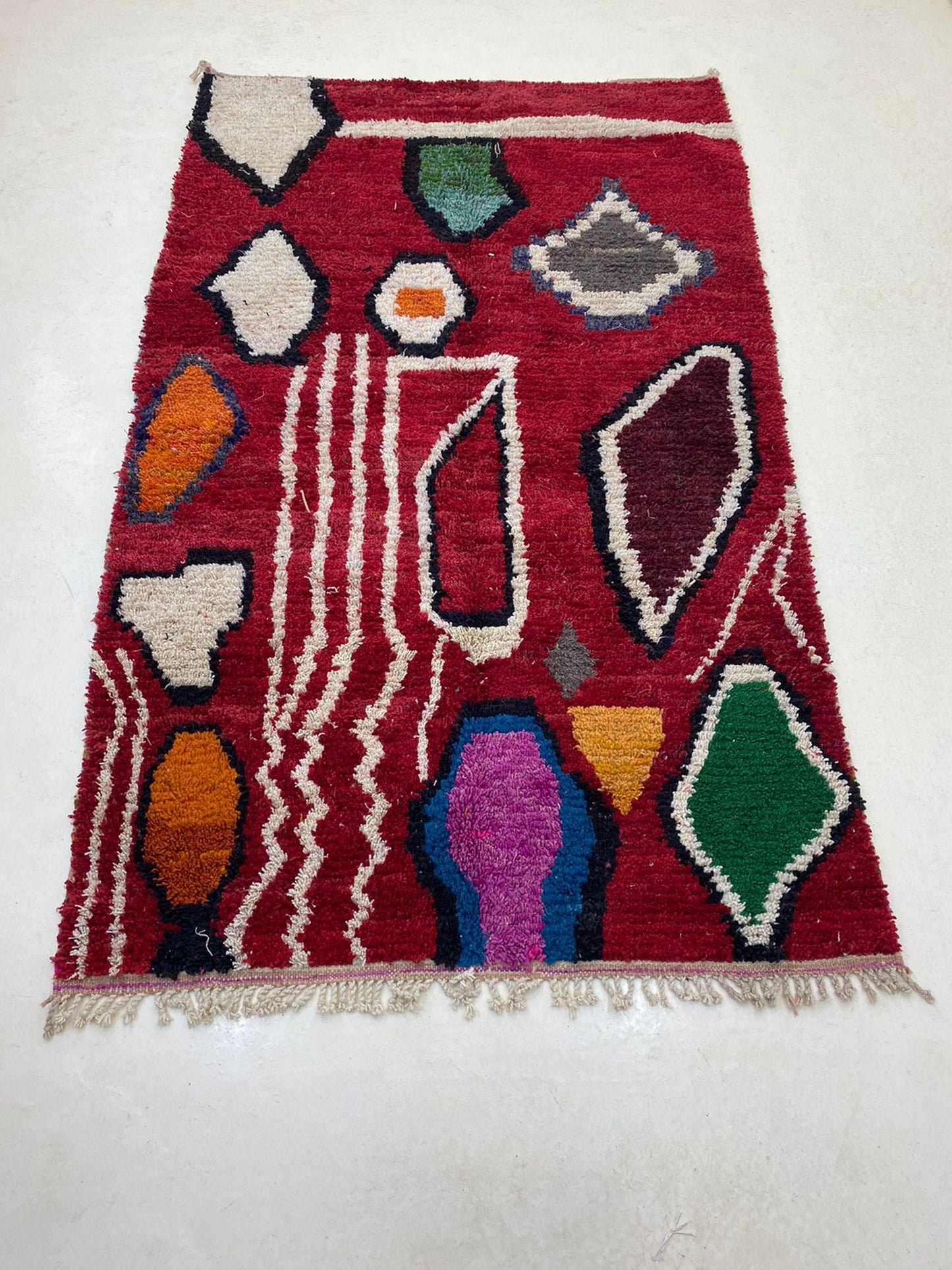 Abstract Moroccan Berber Rug, Handwoven Custom Area Rug.