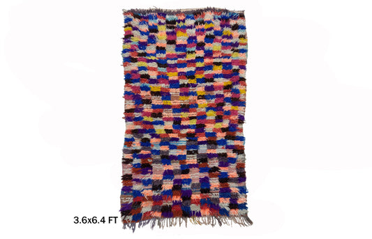 4x6 Vintage Moroccan Rugs, Colorful Traditional Area Rug.