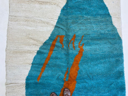 Custom Moroccan Wool Rug, Handmade Berber Colorful Rug.