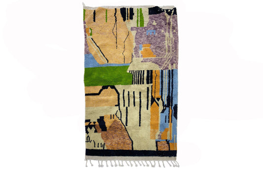 One-of-a-Kind Custom Berber Rug, Moroccan Colorful Living Room Decor.