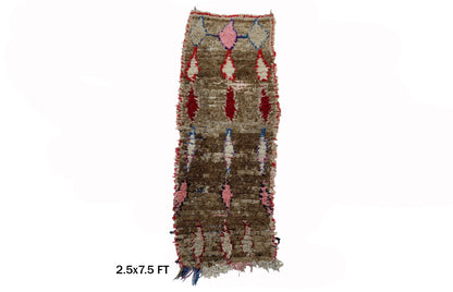 3x8 Soft Moroccan Runner Rug, Vintage Home Decor Rug, Used Berber Runner.