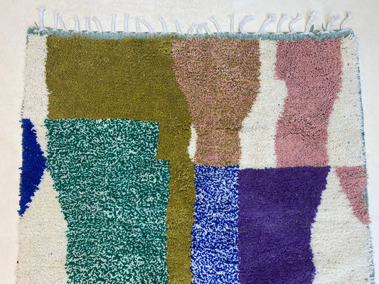 Personalized Tribal Style Rug, Handmade Moroccan Berber Area Rug for Home.