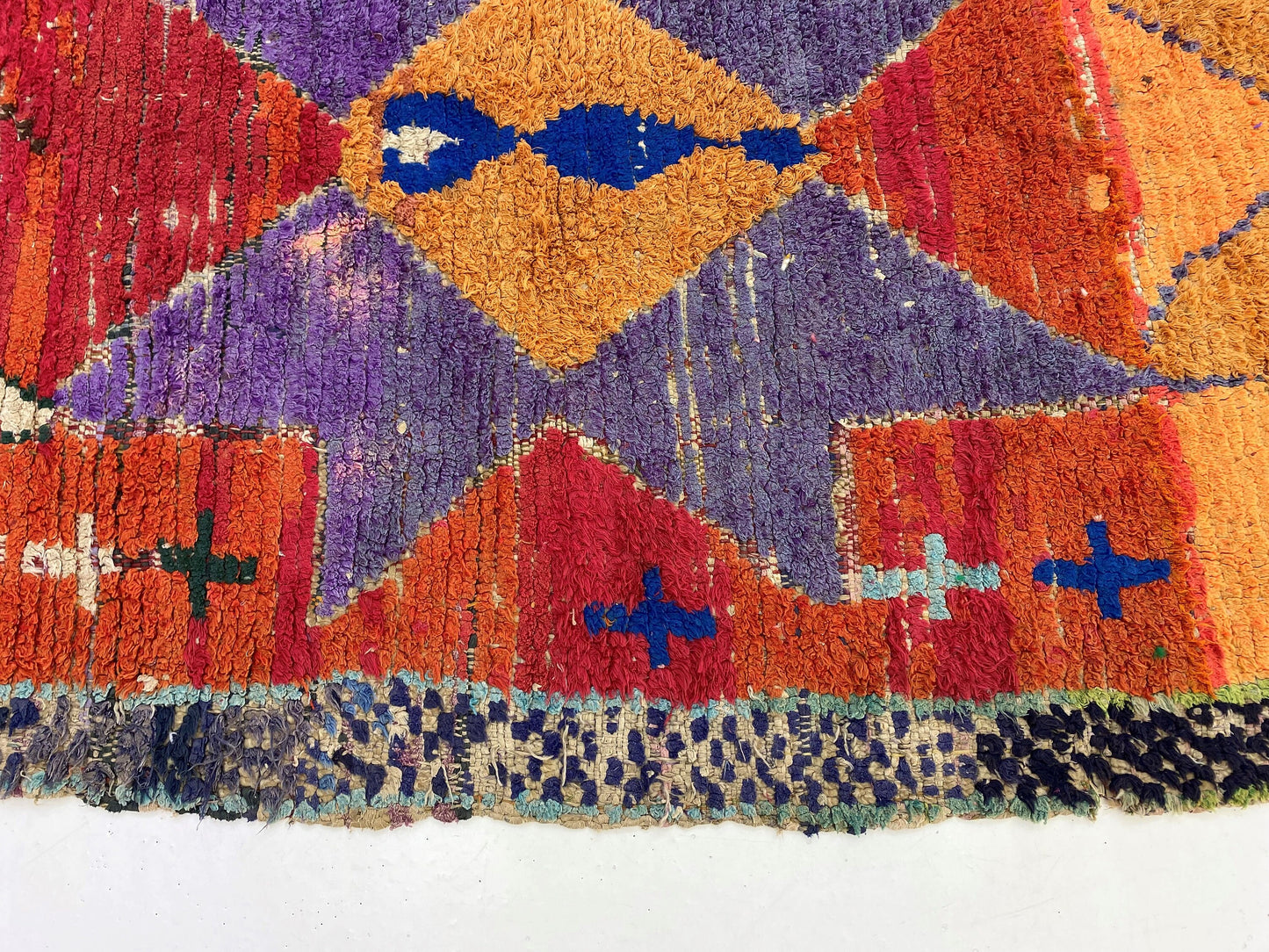 4x8 Vintage Moroccan Runner Rug, Colorful Berber Runner.