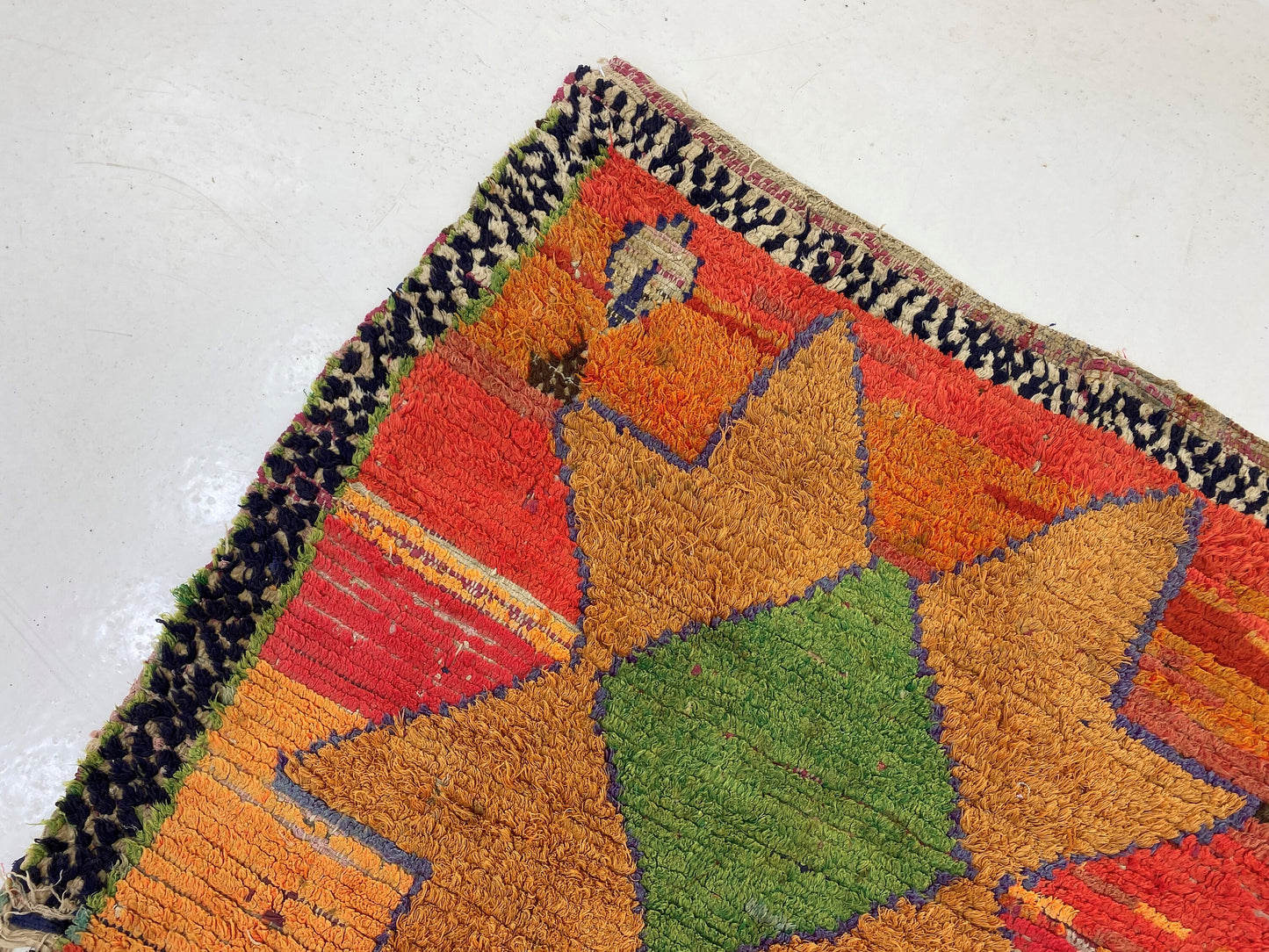4x8 Vintage Moroccan Runner Rug, Colorful Berber Runner.