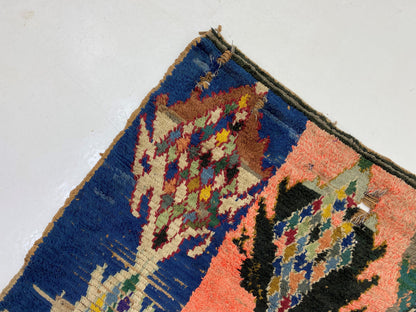 Moroccan Rug, 4x8 Artistic Vintage Colorful Rug, Berber Home Decor.