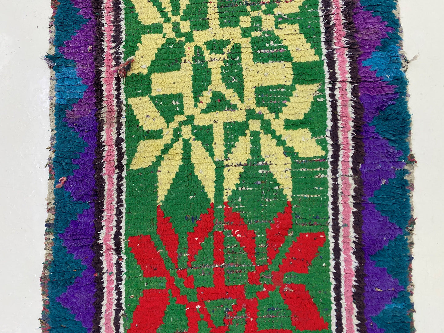 2x9 Colorful Vintage Moroccan Runner Rug, Berber Narrow Home Rug.