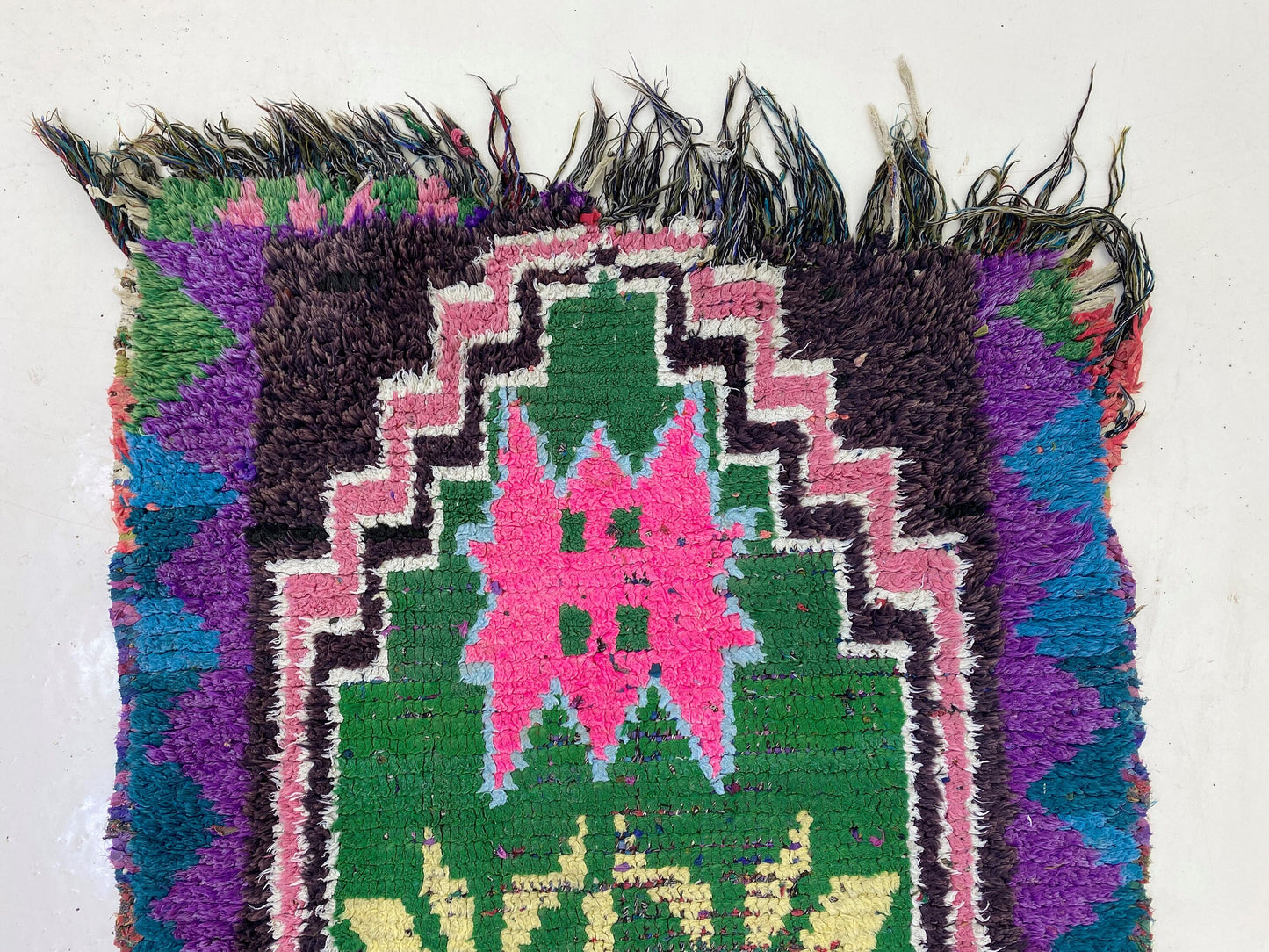 2x9 Colorful Vintage Moroccan Runner Rug, Berber Narrow Home Rug.