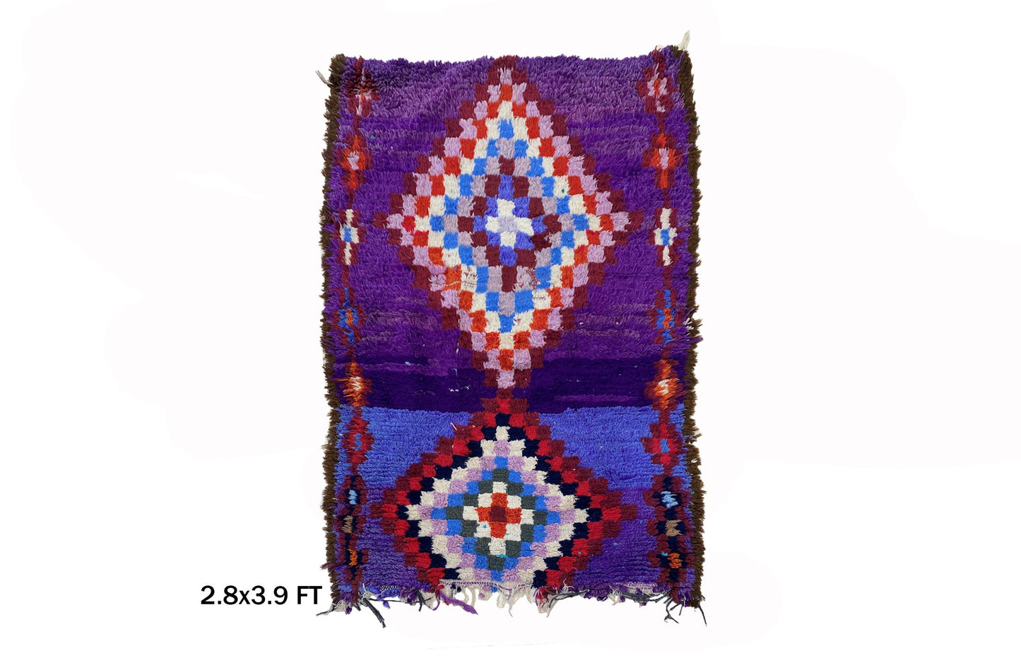 3x4 Small Colorful Moroccan Rug, Vintage Berber Area Rug.