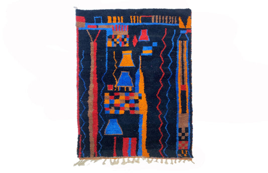 Unique Custom Berber Rug, Handmade Moroccan Stylish Rug, Colorful Area Carpet.