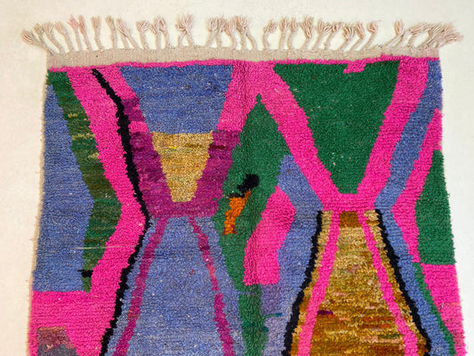 Handmade Moroccan Berber Wool Rug, Colorful Custom Area Rug.