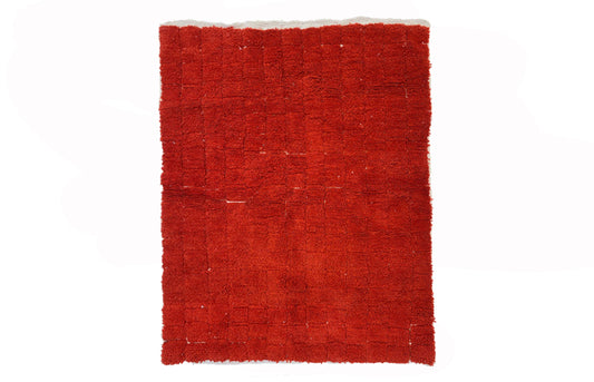 Unique Handmade Berber Red Solid Rug, Custom Size Moroccan Decor Rug.