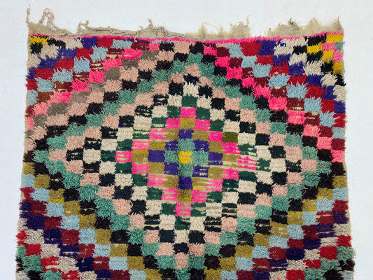 Berber Home Decor Rug, Checkered 4x7 Moroccan Rug.