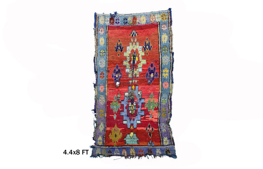 4x8 Vintage Moroccan Rug, Authentic Boho Rug, Berber Area Rug.