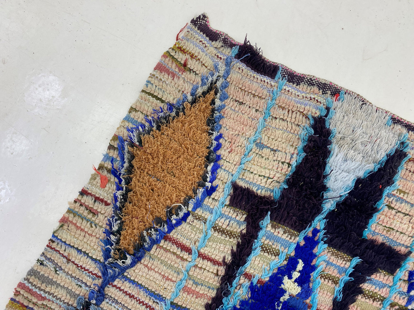Moroccan Rug 3x8, Diamond Berber Runner Rug, Vintage Boho Runner.
