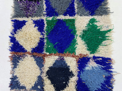 Small Berber Moroccan Rug, Vintage Berber 3x5 Rug.