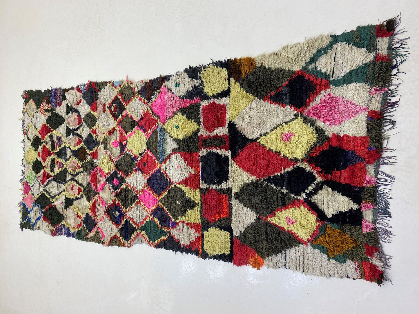 Moroccan Rug Runner, 4x9 Boho Vintage Home Decor Runner.