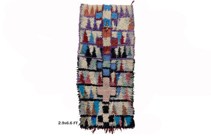Moroccan 3x7 Runner, Berber Vintage Style Runner.