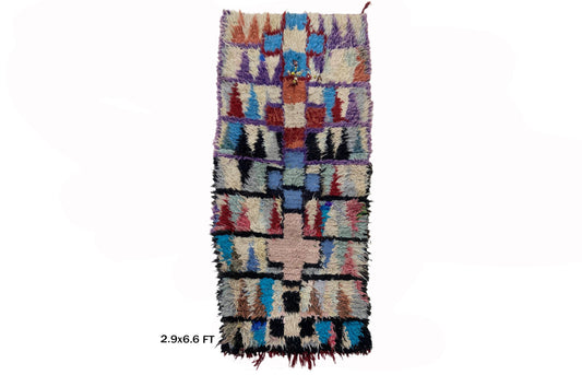 Moroccan 3x7 Runner, Berber Vintage Style Runner.