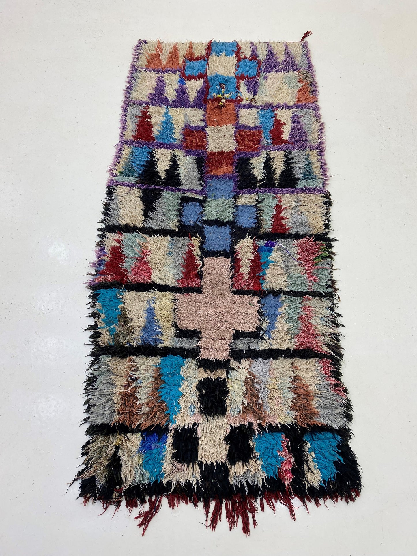 Moroccan 3x7 Runner, Berber Vintage Style Runner.