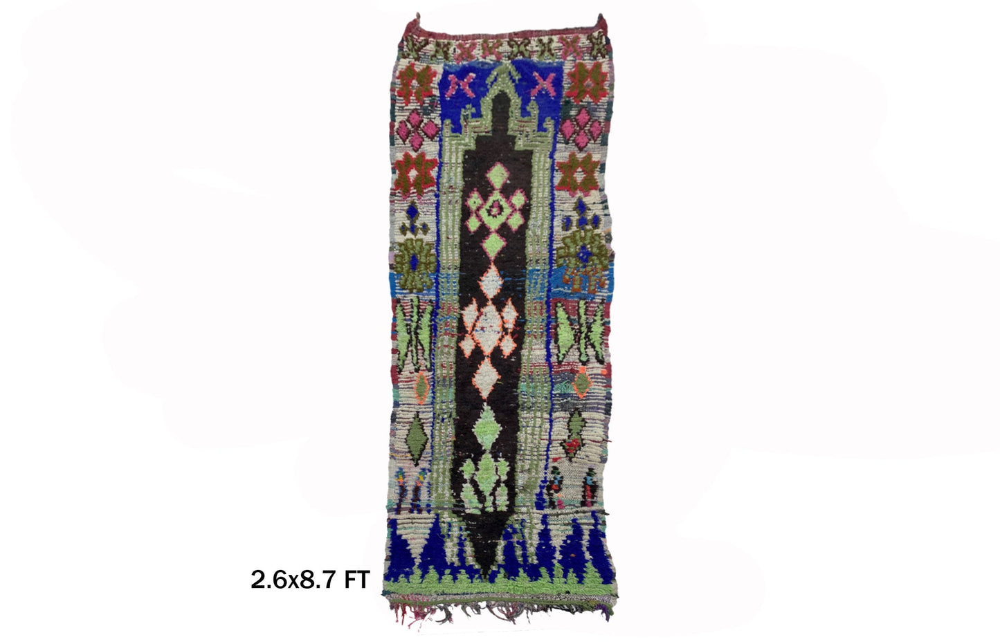3x9 Vintage Moroccan Runner Rug, Berber Home Decor Rug.