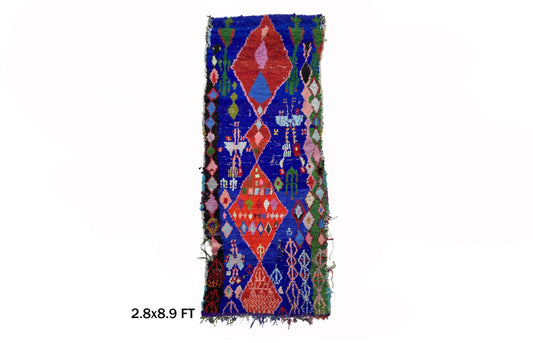 Used Vintage Moroccan Rug Runner, Authentic Berber Style Runner.