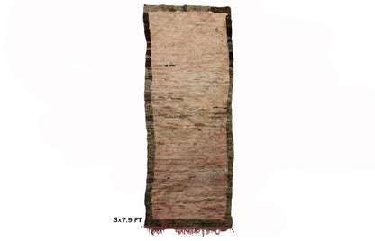 Berber 3x8 Moroccan Runner Rug, Vintage Unique Home Runner.