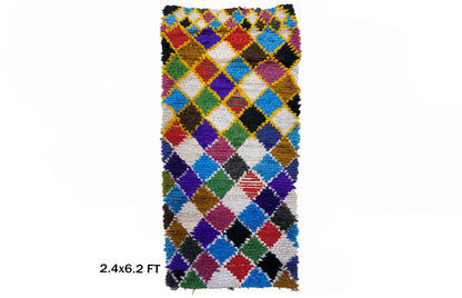 Small Moroccan vintage 2x6 runner rug.