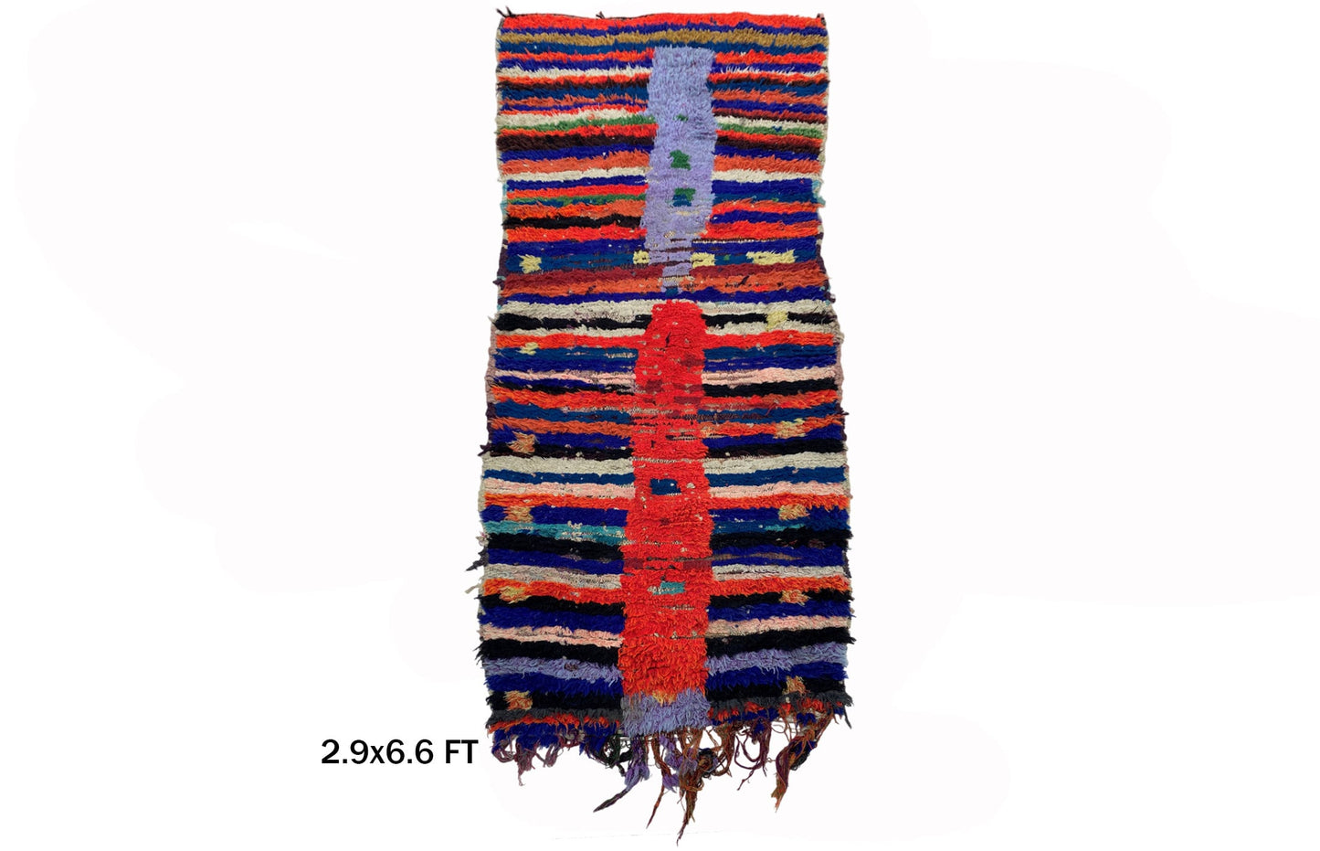 3x7 Unique Vintage Moroccan Runner Rug, Vibrant and Stylish Runner.