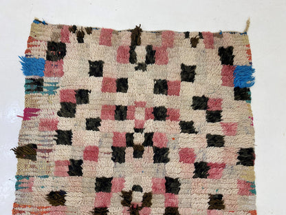 Moroccan Runner Rug 3x10, Vintage Berber Design Rug.