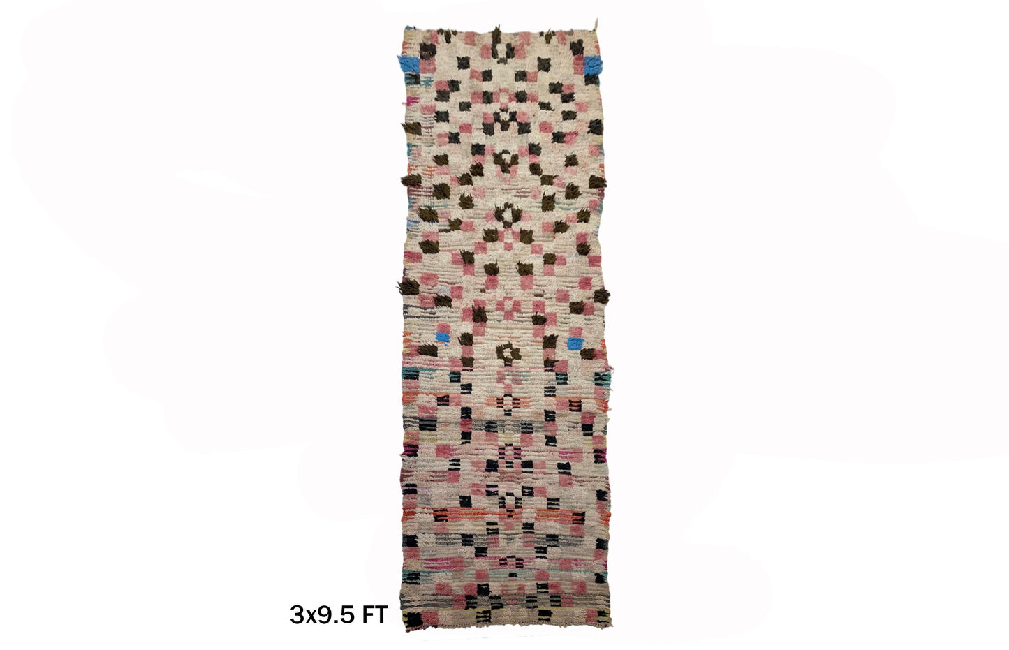 Moroccan Runner Rug 3x10, Vintage Berber Design Rug.