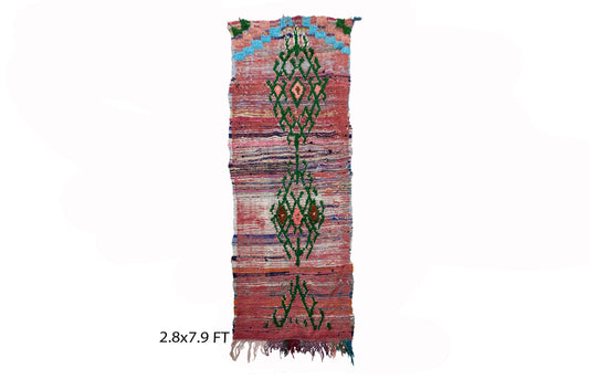 Narrow Vintage Faded 3x8 runner rug.